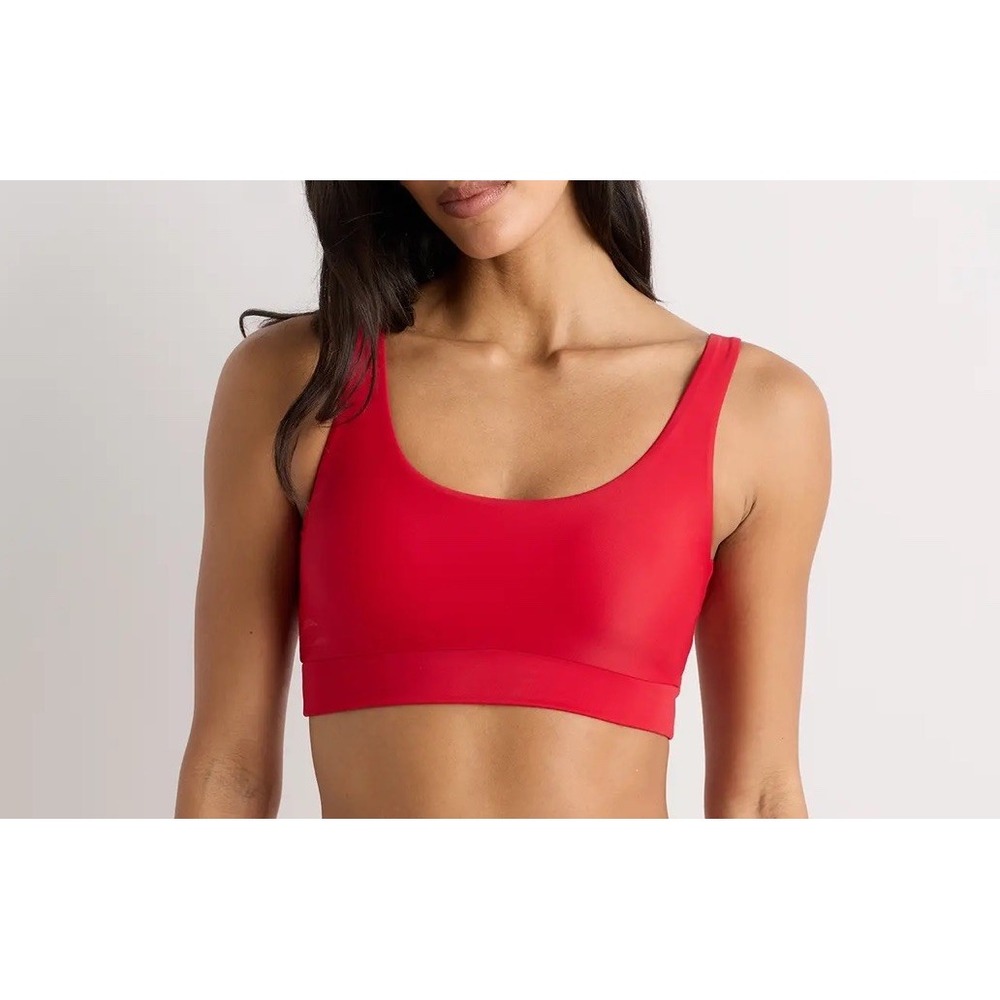 NWT Cherry Red Italian‎ Tank Bikini Top Size Small